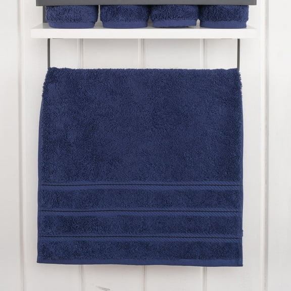 American Soft Linen Hand Towel 100% Cotton 1 Piece Luxury Hand Towel, Navy Blue