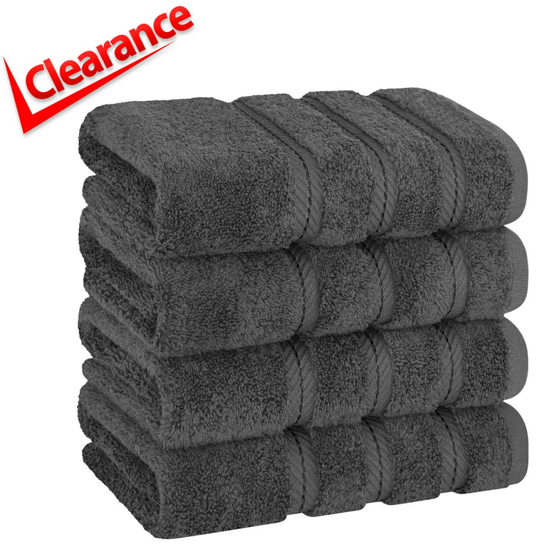 American Soft Linen Luxury Hand Towels, Hand Towel Set of 4, 100% Turkish  Cotton Hand Towels for Bathroom, Hand Face Towels for Kitchen, Black Hand