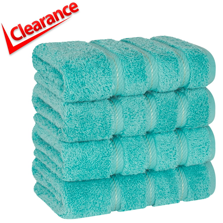 American Soft Linen Bath Towels 100% Turkish Cotton 4 Piece Luxury Bath  Towel Sets for Bathroom - Turquoise Blue