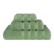 American Soft Linen Luxury 3 Piece Towel Set, 100% Cotton Turkish Towels for Bathroom, Sage Green