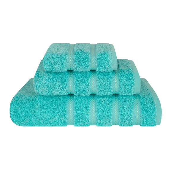 American Soft Linen Luxury 3 Piece Towel Set, 100% Cotton Turkish Towels for Bathroom, Turquoise