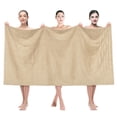 thumbnail image 1 of American Soft Linen Luxury 35x70 Jumbo Large Bath Towel, 100% Cotton Turkish Bath Towel Sheet, Beige, 1 of 9