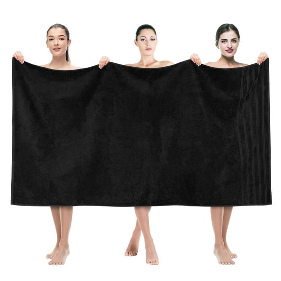 American Soft Linen Luxury 35x70 Jumbo Large Bath Towel, 100% Cotton Turkish Bath Towel Sheet, Black
