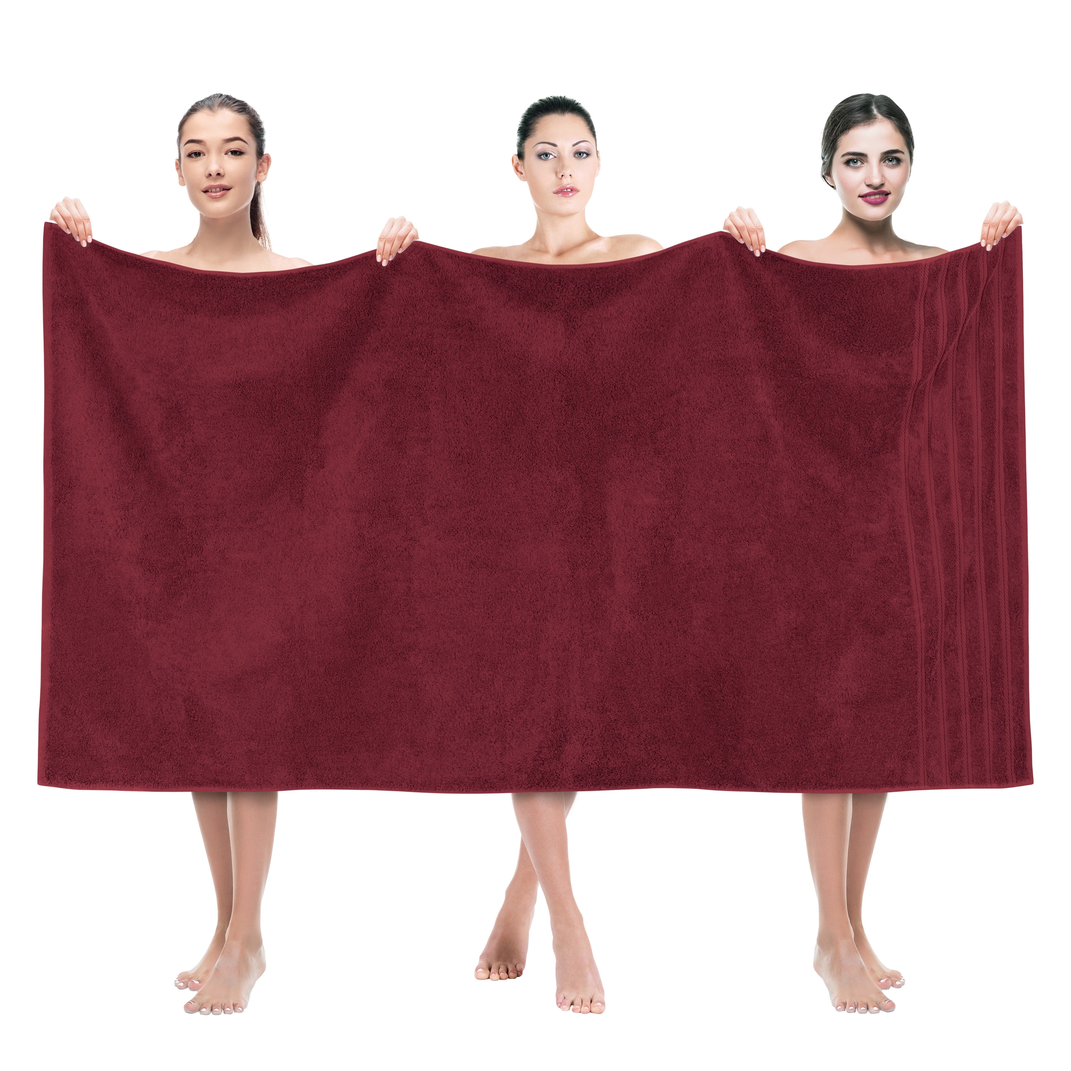 American Soft Linen Bath Sheet 35x70 Inch 100% Turkish Cotton Bath Towel Sheets - Bordeaux Red