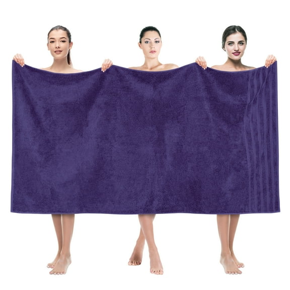 American Soft Linen Luxury 35x70 Jumbo Large Bath Towel, 100% Cotton Turkish Bath Towel Sheet, Purple