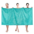 thumbnail image 1 of American Soft Linen Luxury 35x70 Jumbo Large Bath Towel, 100% Cotton Turkish Bath Towel Sheet, Turquoise, 1 of 9