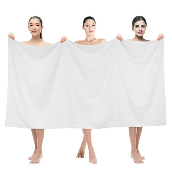 American Soft Linen Luxury 35x70 Jumbo Large Bath Towel, 100% Cotton Turkish Bath Towel Sheet, White