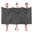 thumbnail image 1 of American Soft Linen Luxury 35x70 Jumbo Large Bath Towel, 100% Cotton Turkish Bath Towel Sheet, Dark Gray, 1 of 9