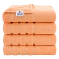 thumbnail image 1 of American Soft Linen Luxury 4 Piece Bath Towel Set, 100% Cotton Turkish Bath Towels for Bathroom, Malibu Peach, 1 of 9