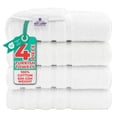thumbnail image 1 of American Soft Linen Luxury 4 Piece Bath Towel Set, 100% Cotton Turkish Bath Towels for Bathroom, White, 1 of 10