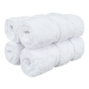 American Soft Linen Luxury 4 Piece Washcloth Set, 100% Cotton Turkish Washrags and Washcloths, White