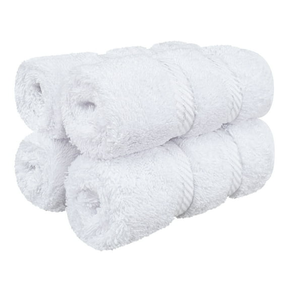 American Soft Linen Luxury 4 Piece Washcloth Set, 100% Cotton Turkish Washrags and Washcloths, White