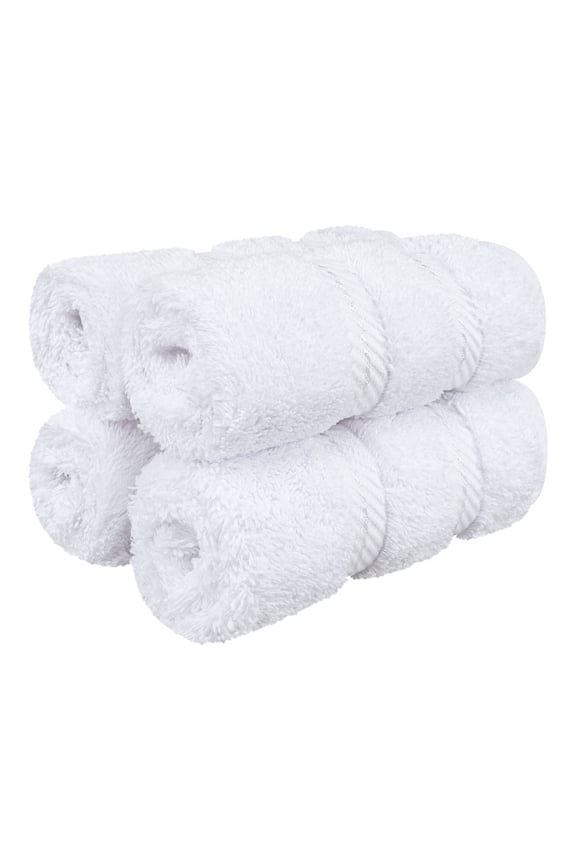 Luxury 4 Piece Washcloth Set, 100% Cotton Turkish Washrags and Washcloths, White