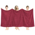 thumbnail image 1 of American Soft Linen Luxury 40x80 Oversized Bath Sheet, 100% Cotton XL Turkish Bath Sheet Towel, Bordeaux Red, 1 of 10