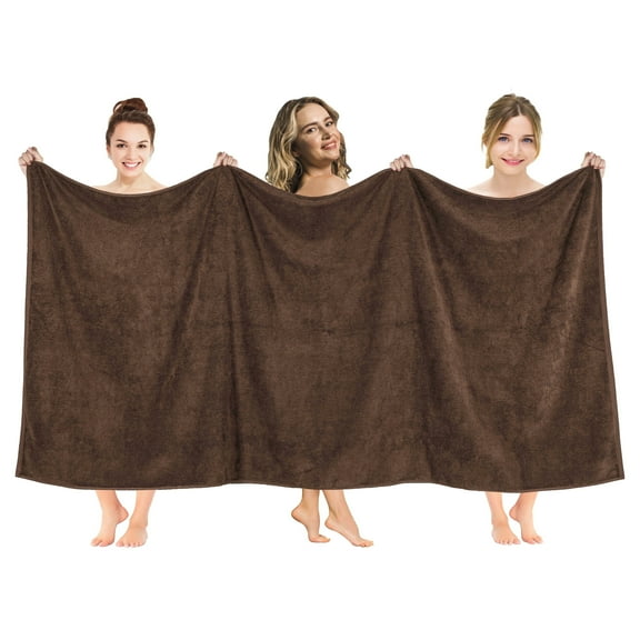 American Soft Linen Luxury 40x80 Oversized Bath Sheet, 100% Cotton XL Turkish Bath Sheet Towel, Brown