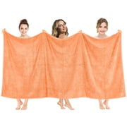 American Soft Linen Luxury 40x80 Oversized Bath Sheet, 100% Cotton XL Turkish Bath Sheet Towel, Malibu Peach