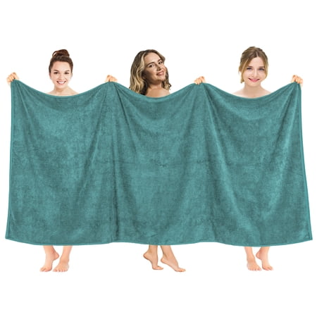 American Soft Linen Luxury 40x80 Oversized Bath Sheet, 100% Cotton XL Turkish Bath Sheet Towel, Teal