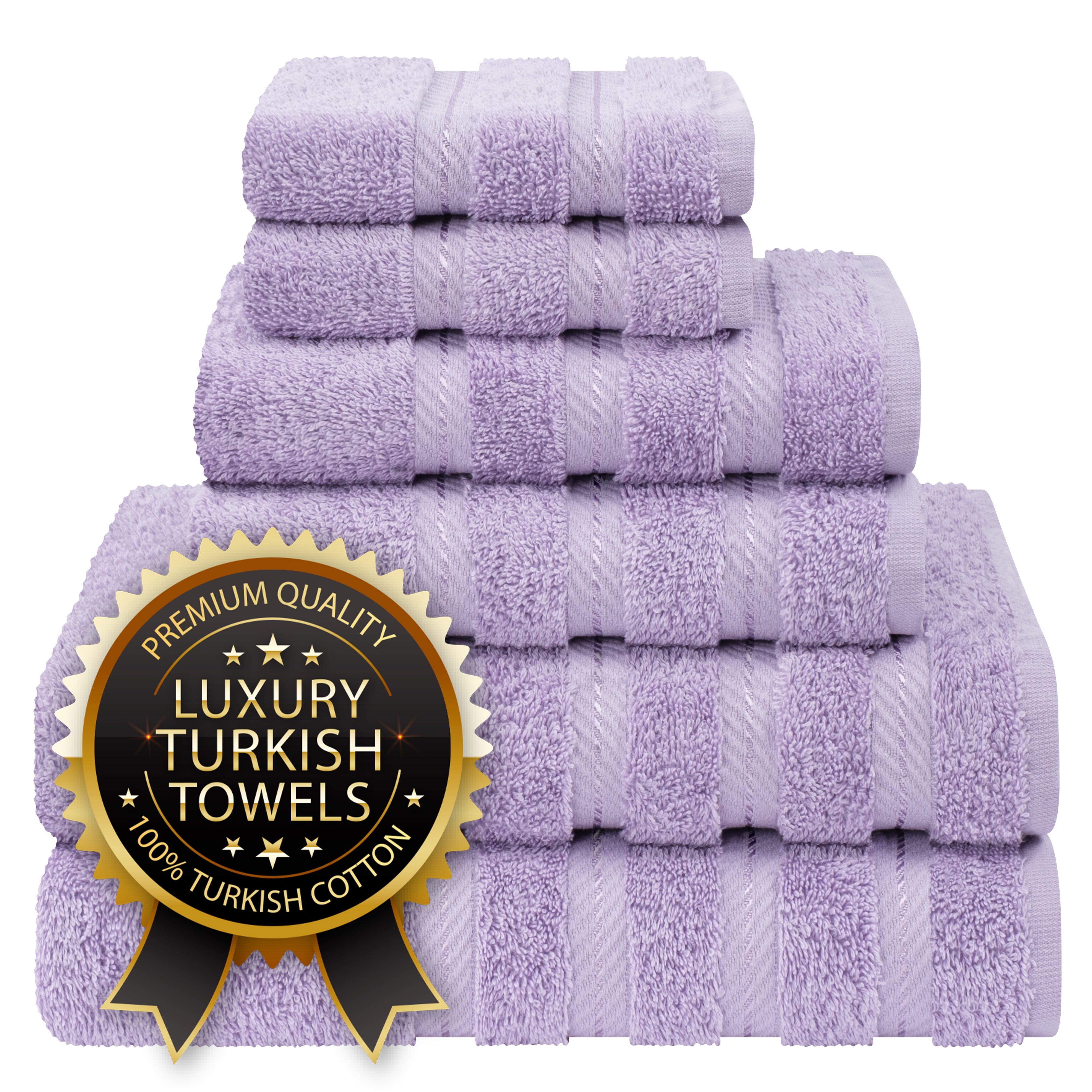 American Soft Linen Luxury 6 Piece Bath Towel Set, 100% Cotton Turkish ...