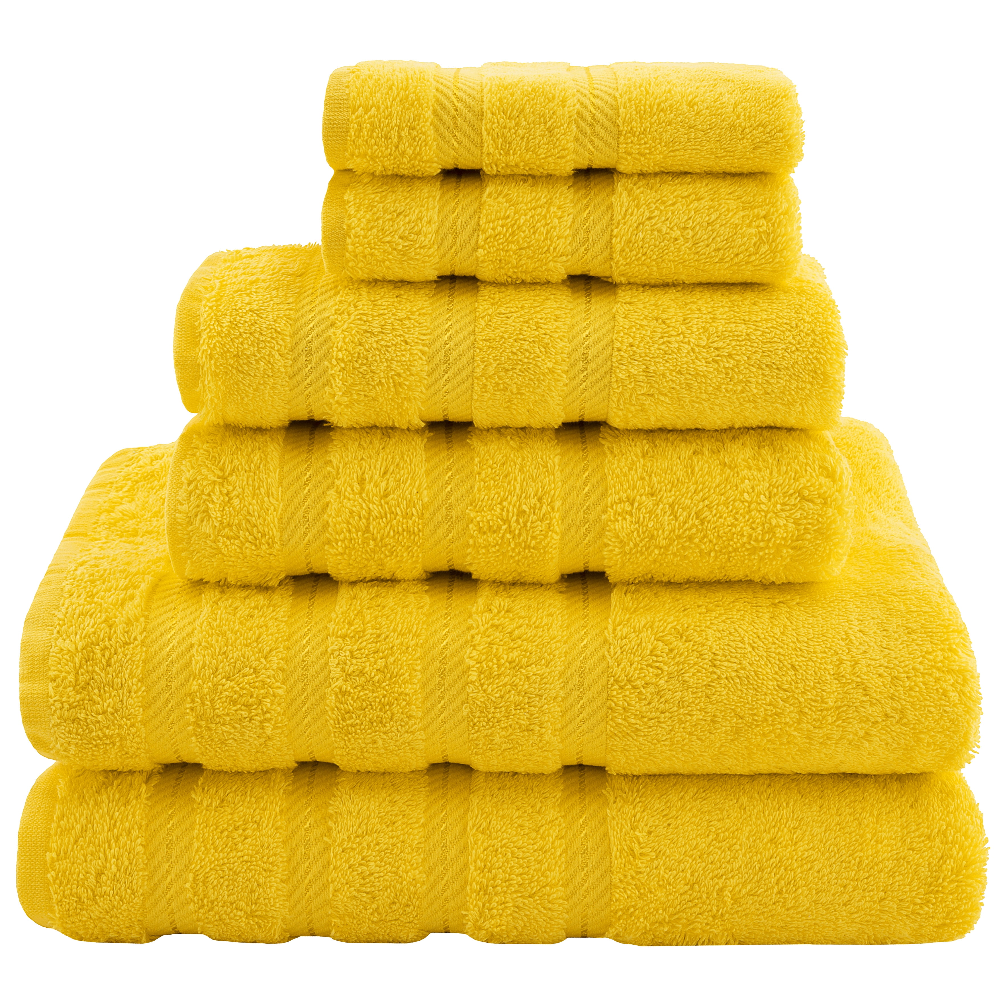 American Soft Linen- Bath Linen Set (6 PC Towel Set, Yellow) 6 PC Towel Set