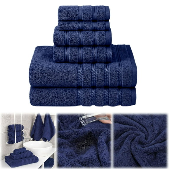 American Soft Linen Luxury Towel,Bath Towels Hand Towel Washcloths,600 GSM 100% Cotton Turkish Towels for Bathroom,Navy Blue Towel(1PCS Washcloths,13.4*13.4Inch)