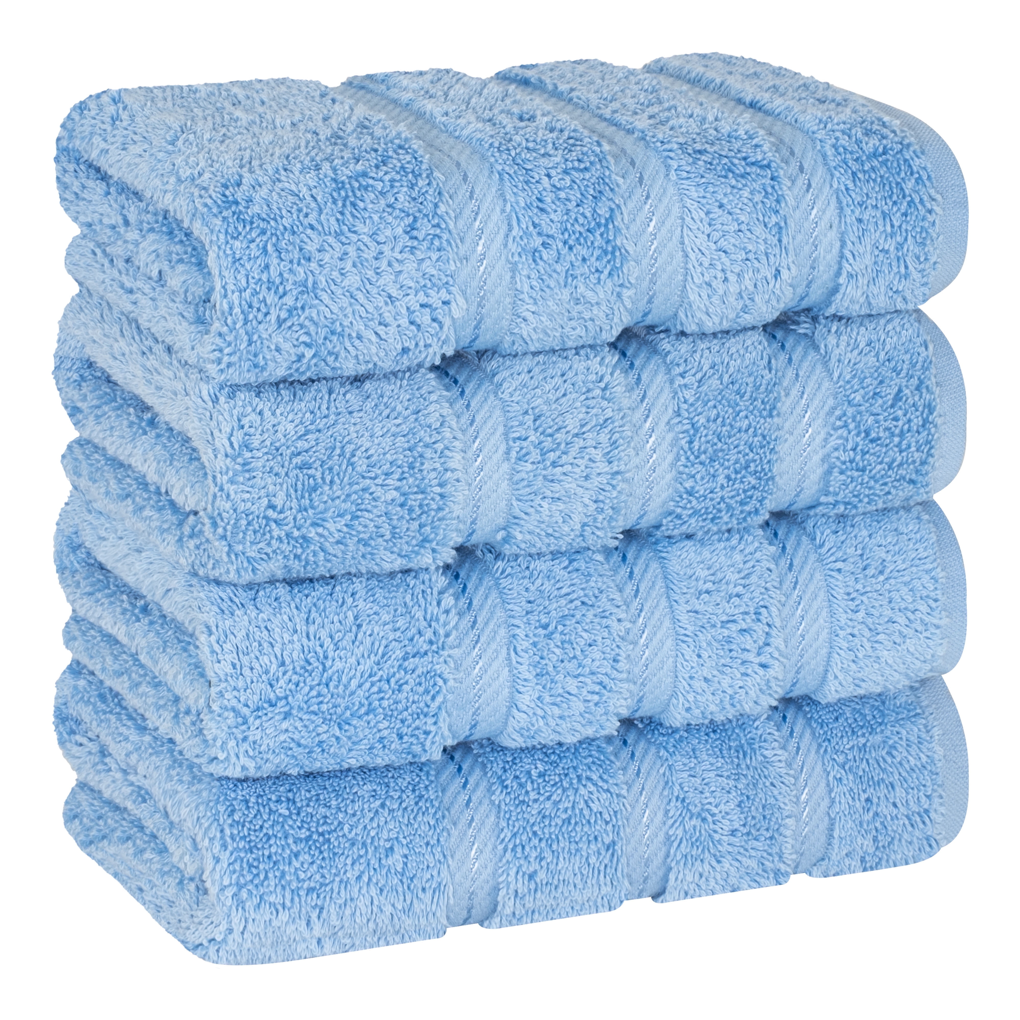 Sky Blue 100% Turkish Cotton Hand Towel Set, 16" x 28"