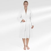 AMERICAN SOFT LINEN Women’s Fleece Bathrobe – Luxury Soft, Plush, Fuzzy & Warm Robe for Women, Cozy Spa Quality Adult Bathroom Lounge Robe