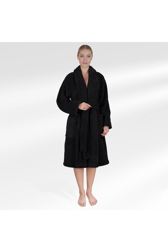 Women’s Fleece Bathrobe – Luxury Soft, Plush, Fuzzy & Warm Robe for Women, Cozy Spa Quality Adult Bathroom Lounge Robe