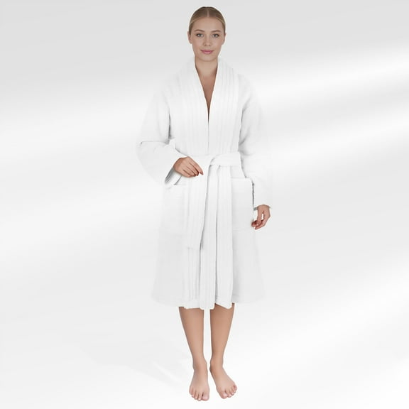American Soft Linen Women’s Fleece Bathrobe – Luxury Soft, Plush, Fuzzy & Warm Robe for Women, Cozy Spa Quality Adult Bathroom Lounge Robe