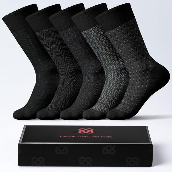 American Soft Linen Mens Dress Socks, Luxury Bamboo Rayon Socks for Men, 5/10 Pack, Gift Box