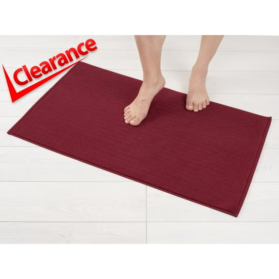 American Soft Linen, Silicone Backing Bath Rug, 100% Cotton 17x24 inches, Soft Absorbent Bath Mat Rugs, Bordeaux