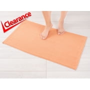 American Soft Linen, Slip Reducer Bath Rug, 100% Cotton 17x24 inches, Soft Absorbent Bath Mat Rugs, Malibu Peach