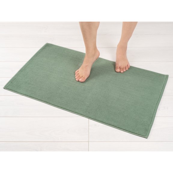 American Soft Linen, Slip Reducer Bath Rug, 100% Cotton 17x24 inches, Soft Absorbent Bath Mat Rugs, Sage Green