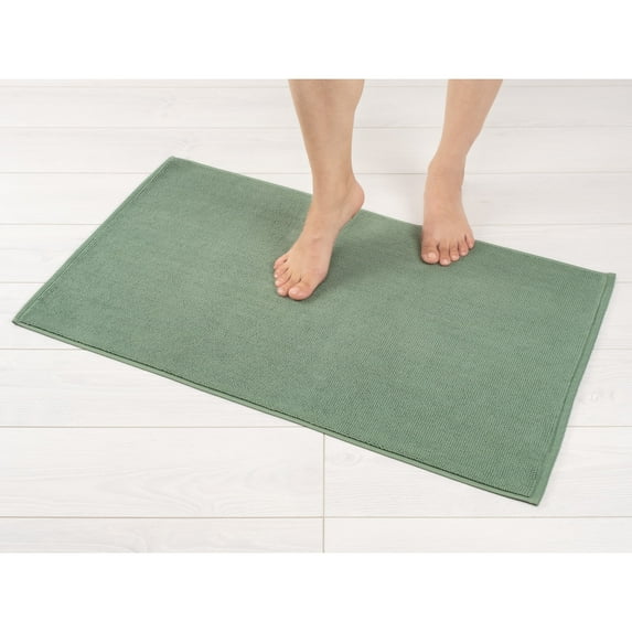 American Soft Linen, Slip Reducer Bath Rug, 100% Cotton 17x24 inches, Soft Absorbent Bath Mat Rugs, Sage Green