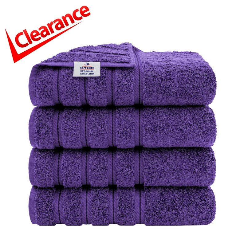 American Soft Linen Luxury Hotel 4 Piece Bath Towel Set 100 Turkish Cotton Purple Walmart