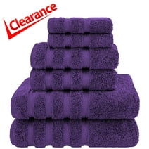 American Soft Linen Purple Towel Set 100% Turkish Cotton Towels for Bathroom 6 Piece - 2 bath towels 2 hand towels 2 washcloths