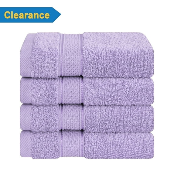 American Soft Linen, Salem Luxury 4 Pack Washcloth Set, 100% Soft Cotton, 13" x 13" Washcloths, Lilac
