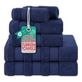 thumbnail image 1 of American Soft Linen Salem Turkish 6 Piece Bath Towel Set, 100% Cotton, Super Soft & Absorbent Bathroom Towels - Navy Blue, 1 of 8