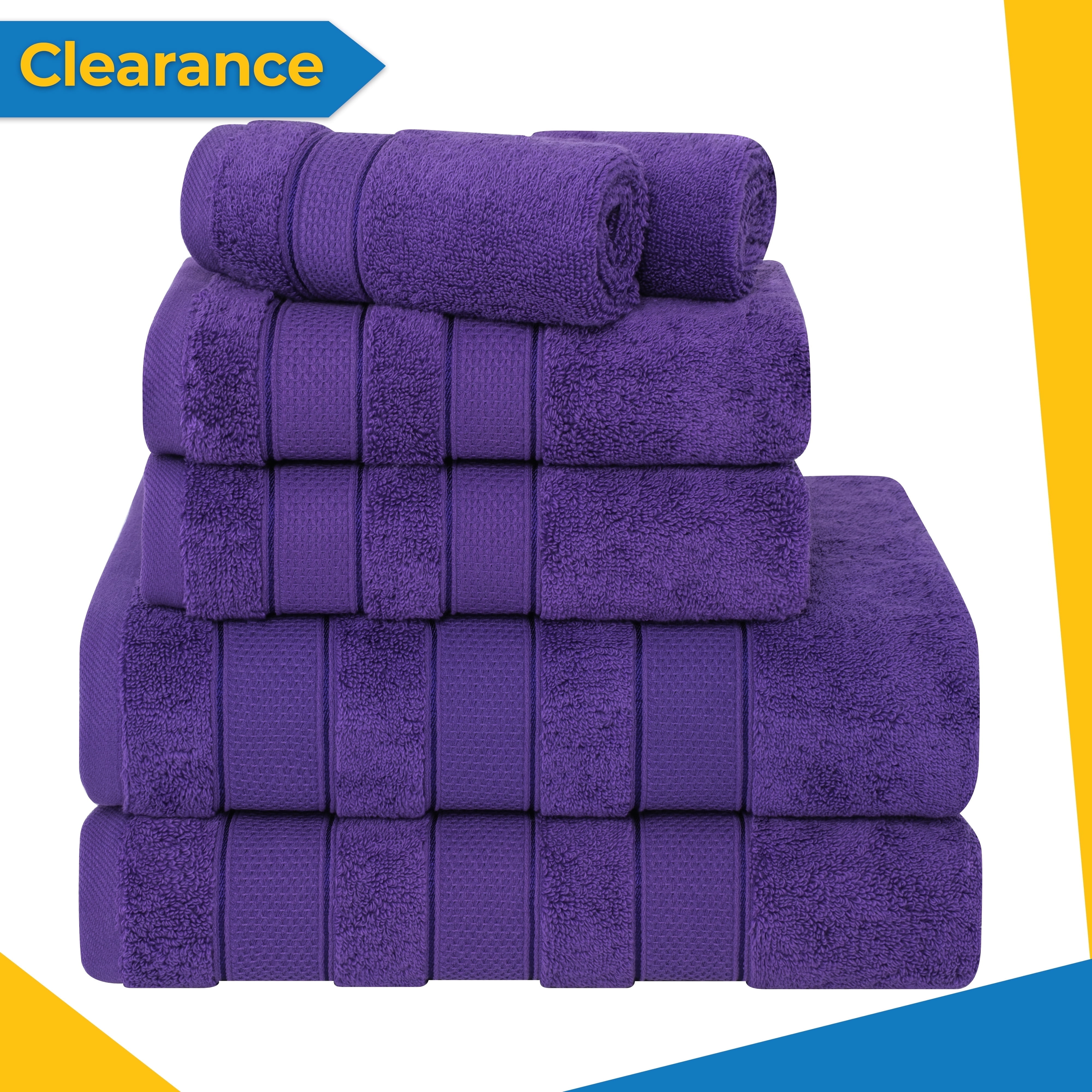 Luxury Purple Turkish Cotton 6-Piece Towel Set