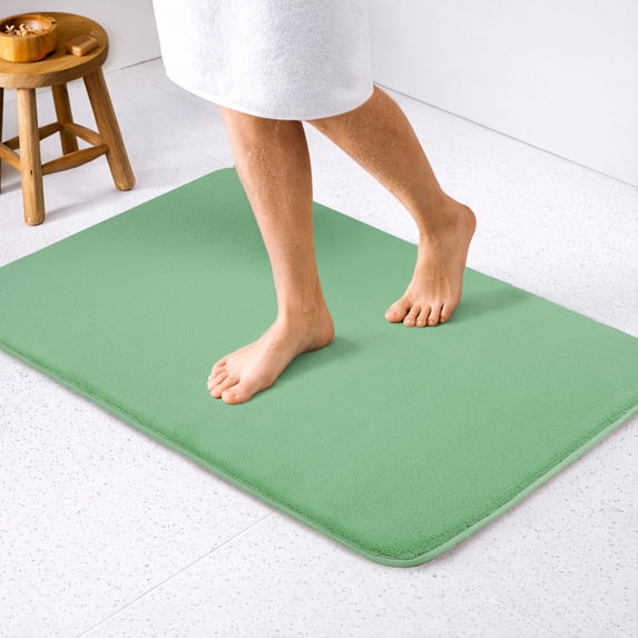 American Soft Linen, Slip Reducer Bath Rug, 100% Cotton 20x34 inches, Soft Absorbent Bath Mat Rugs, Rockridge Gray