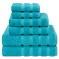 thumbnail image 1 of American Soft Linen Turkish 6 Piece Towel Set, 100% Cotton Premium Soft Bathroom Towels, Aqua Blue, 1 of 9