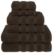 American Soft Linen Turkish 6 Piece Towel Set, 100% Cotton Premium Soft Bathroom Towels, Brown