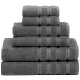 thumbnail image 1 of American Soft Linen Turkish 6 Piece Towel Set, 100% Cotton Premium Soft Bathroom Towels, Dark Grey, 1 of 9