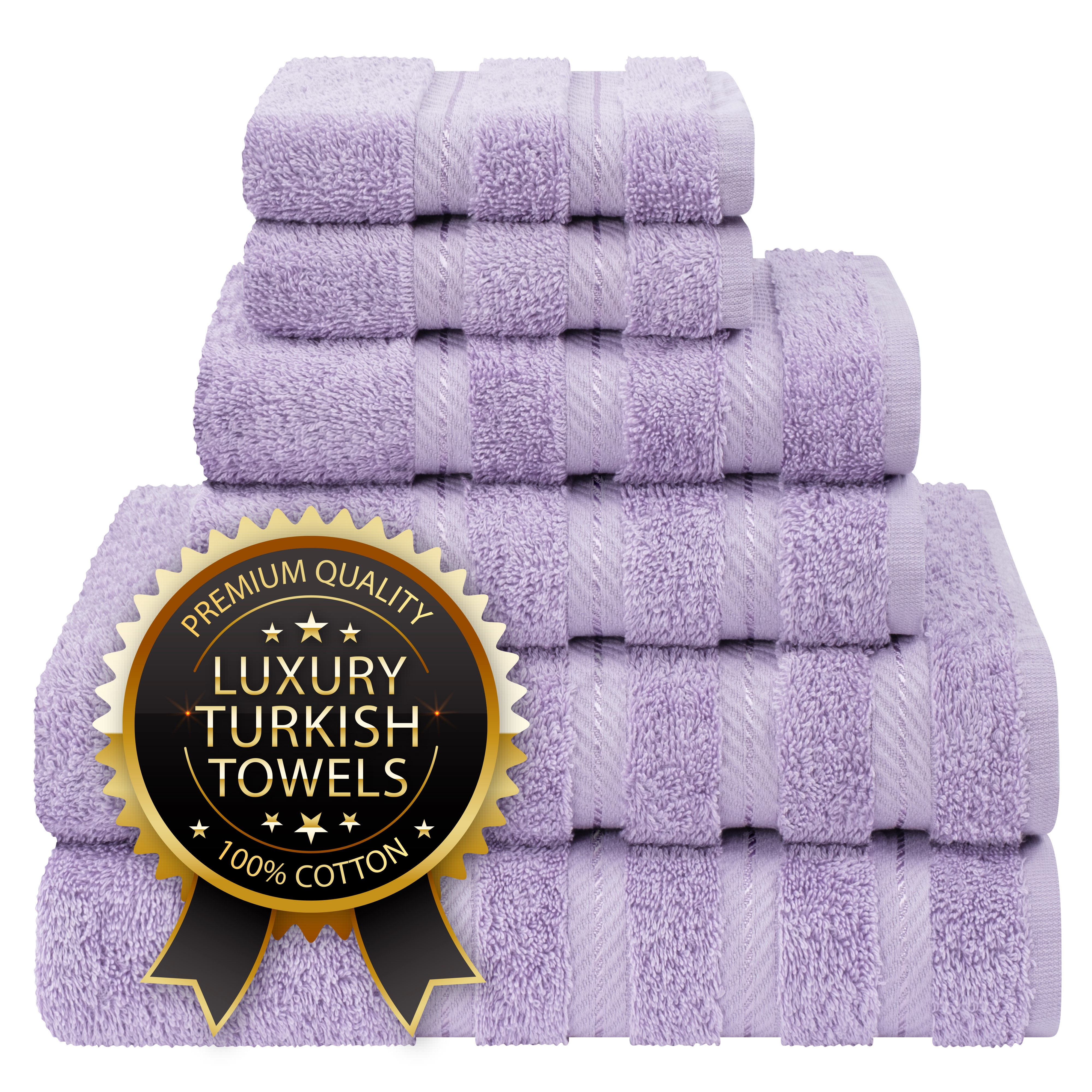 Lilac Turkish Cotton 6-Piece Towel Set