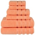 thumbnail image 1 of American Soft Linen Turkish 6 Piece Towel Set, 100% Cotton Premium Soft Bathroom Towels, Malibu Peach, 1 of 9