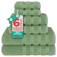 thumbnail image 1 of American Soft Linen Turkish 6 Piece Towel Set, 100% Cotton Premium Soft Bathroom Towels, Sage Green, 1 of 11