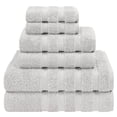 thumbnail image 1 of American Soft Linen Turkish 6 Piece Towel Set, 100% Cotton Premium Soft Bathroom Towels, Silver Gray, 1 of 8