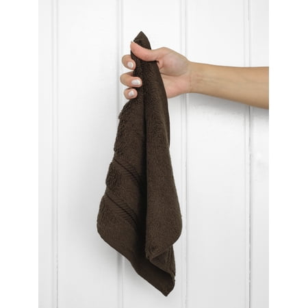American Soft Linen Washcloth 100% Cotton 1 Piece Luxury Washcloth, Brown
