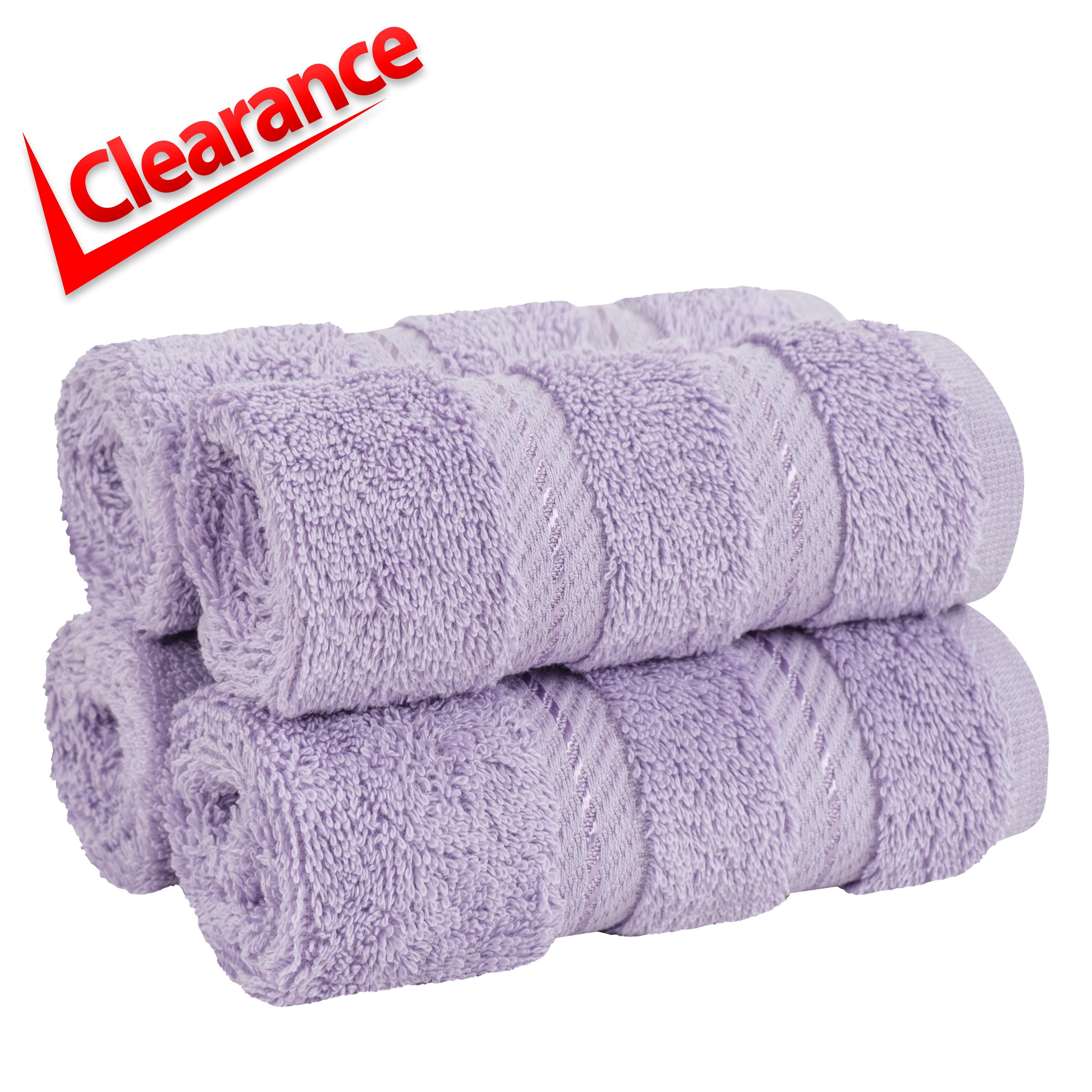 American Soft Linen Washcloth Set 100% Turkish Cotton 4 Piece Face Hand Towels  for Bathroom and Kitchen - Lilac 