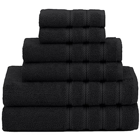 American Soft Linen100% Turkish Cotton Luxury 6 Piece Bath Towel Set - Black