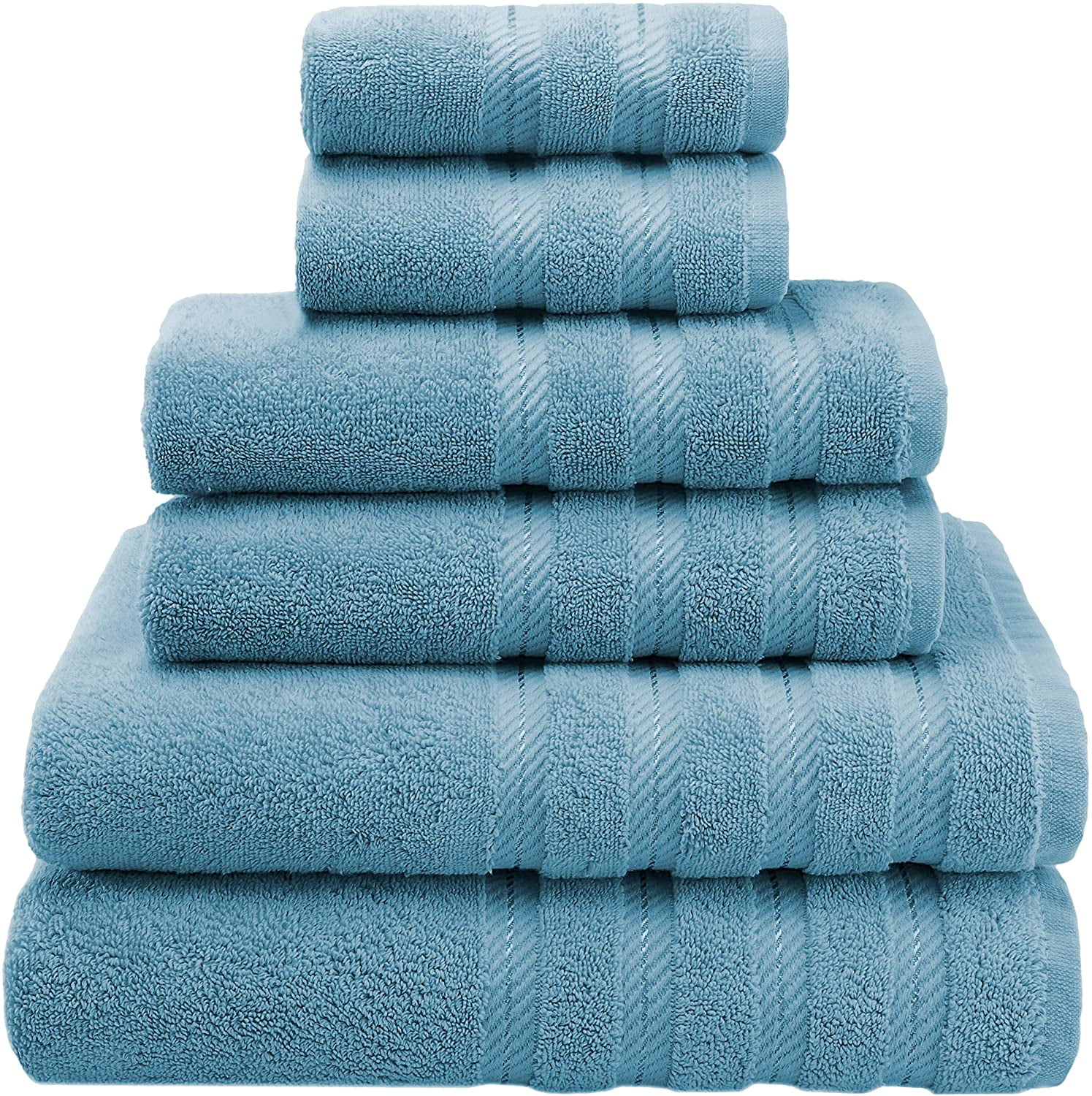 BNM Turkish Cotton Luxury Hotel 2 Piece Bath Towel Set, Teal